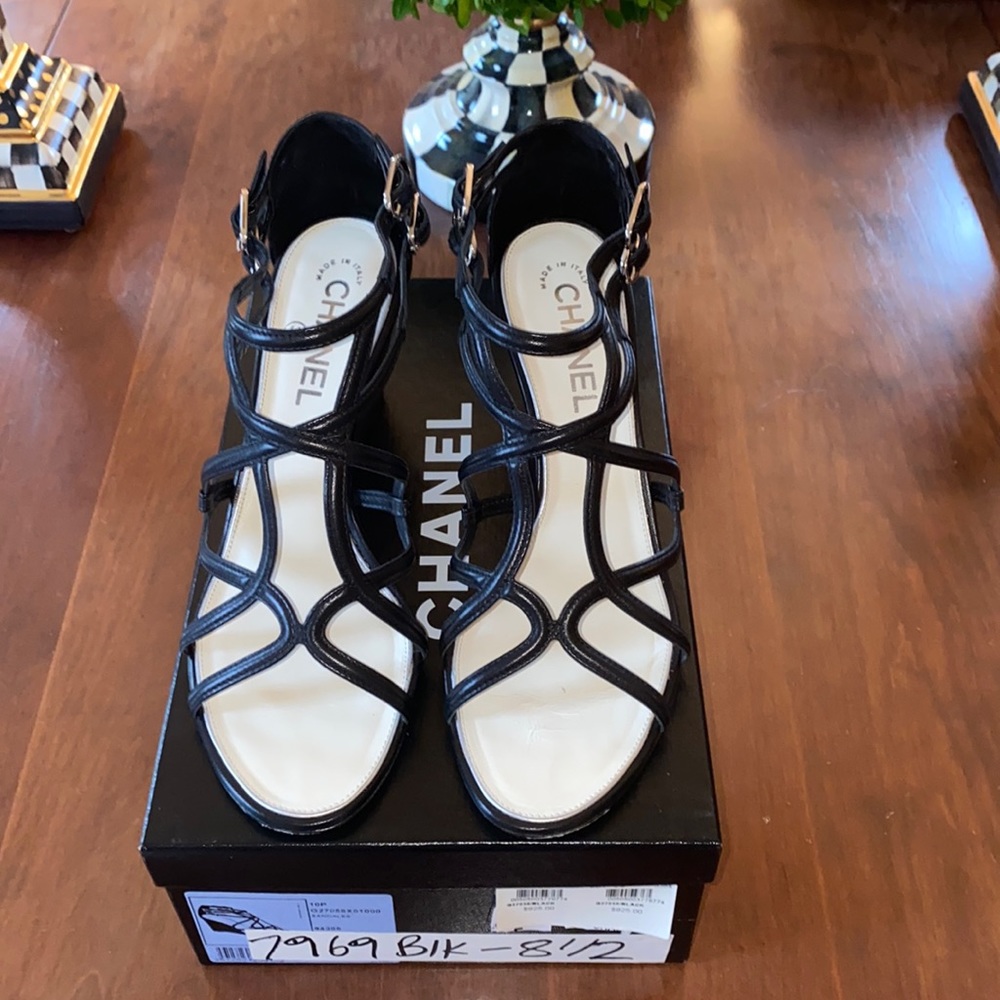Chanel wedge sandals